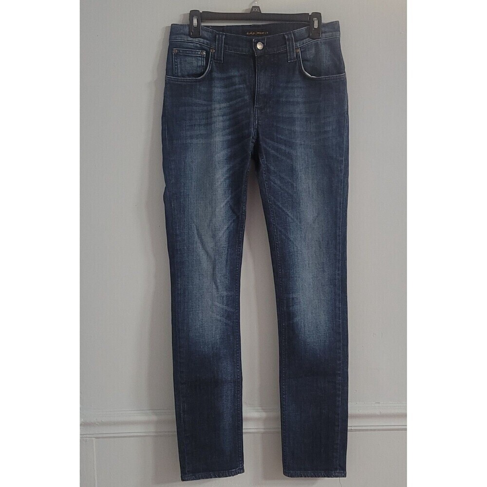 Nudie Jeans Size 30/34 Thin Finn Blue Vision Jeans Organic‎ Cotton